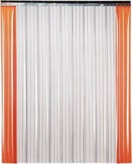 TMI, LLC - 4' Door Width x 8' Door Height PVC Ribbed Strip Door Kit - 8" Strip Width x 0.072" Strip Thickness, Clear, 50% Overlap - Americas Industrial Supply