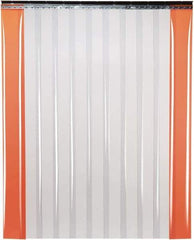 TMI, LLC - 8' Door Width x 10' Door Height PVC Smooth Strip Door Kit - 12" Strip Width x 1/8" Strip Thickness, Clear, 67% Overlap - Americas Industrial Supply