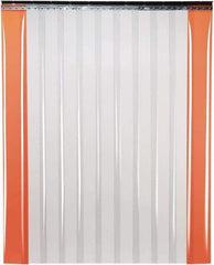 TMI, LLC - 6' Door Width x 8' Door Height PVC Smooth Strip Door Kit - 8" Strip Width x 0.08" Strip Thickness, Clear, 50% Overlap - Americas Industrial Supply
