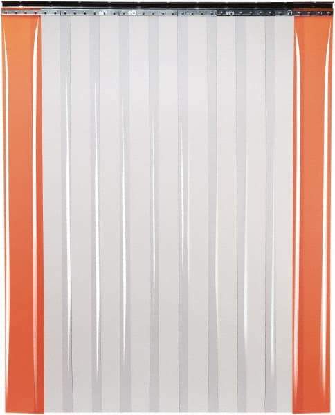 TMI, LLC - 6' Door Width x 7' Door Height PVC Smooth Strip Door Kit - 6" Strip Width x 0.06" Strip Thickness, Clear, 67% Overlap - Americas Industrial Supply