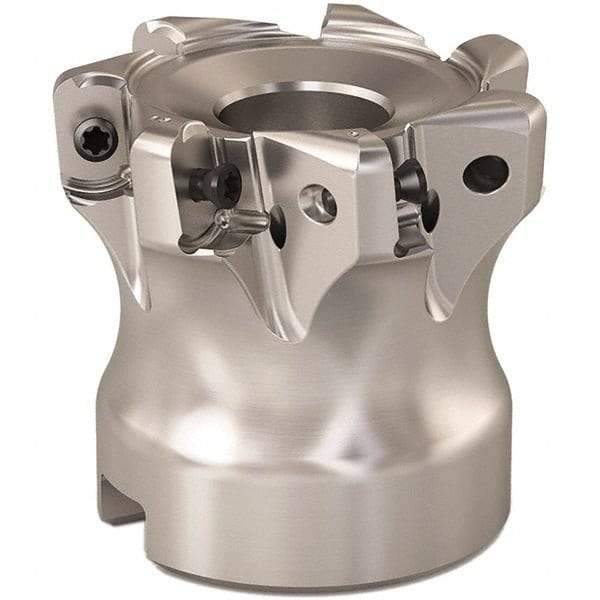 Seco - 1.653" Cut Diam, 0.9mm Max Depth, 0.629" Arbor Hole, 7 Inserts, LOHT06 Insert Style, Indexable Copy Face Mill - R220.21 Cutter Style, 1.574 High, Through Coolant, Series R220 - Americas Industrial Supply