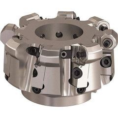 Seco - 5" Cut Diam, 6mm Max Depth, 1-1/2" Arbor Hole, 8 Inserts, ONMU09 Insert Style, Indexable Copy Face Mill - L220.48 Cutter Style, 3.1496 High, Series Doubleoctomill - Americas Industrial Supply