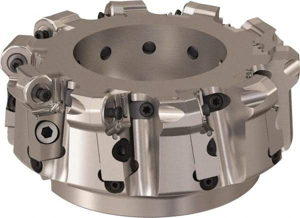 Seco - 160mm Cut Diam, 6mm Max Depth, 1.5748" Arbor Hole, 10 Inserts, ONMU09 Insert Style, Indexable Copy Face Mill - R220.48 Cutter Style, 3.1496 High, Series Doubleoctomill - Americas Industrial Supply