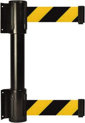 Tensator - 16.64" High x 89" Long x 3" Wide Barrier Dual Line Wall Mount - Steel, Black Powdercoat Finish, Black, Use with 898 Wall Receiver - Americas Industrial Supply