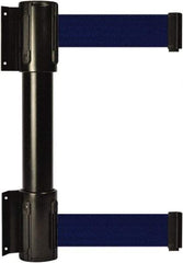 Tensator - 16.64" High x 156" Long x 3" Wide Barrier Dual Line Wall Mount - Steel, Black Powdercoat Finish, Black, Use with 898 Wall Receiver - Americas Industrial Supply