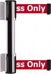 Tensator - 16.64" High x 156" Long x 3" Wide Barrier Dual Line Wall Mount - Steel, Polished Chrome Finish, Polished Chrome, Use with 898 Wall Receiver - Americas Industrial Supply