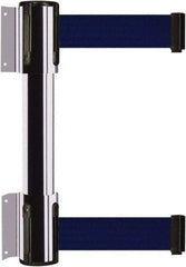 Tensator - 16.64" High x 156" Long x 3" Wide Barrier Dual Line Wall Mount - Steel, Polished Chrome Finish, Polished Chrome, Use with 898 Wall Receiver - Americas Industrial Supply