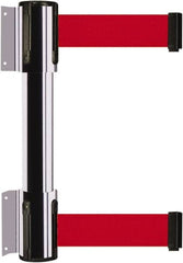 Tensator - 16.64" High x 156" Long x 3" Wide Barrier Dual Line Wall Mount - Steel, Polished Chrome Finish, Polished Chrome, Use with 898 Wall Receiver - Americas Industrial Supply