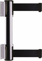 Tensator - 16.64" High x 89" Long x 3" Wide Barrier Dual Line Wall Mount - Steel, Polished Chrome Finish, Polished Chrome, Use with 898 Wall Receiver - Americas Industrial Supply