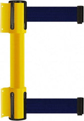 Tensator - 16.64" High x 156" Long x 3" Wide Barrier Dual Line Wall Mount - Steel, Yellow Powdercoat Finish, Yellow, Use with 898 Wall Receiver - Americas Industrial Supply