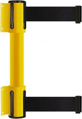 Tensator - 16.64" High x 89" Long x 3" Wide Barrier Dual Line Wall Mount - Steel, Yellow Powdercoat Finish, Yellow, Use with 898 Wall Receiver - Americas Industrial Supply