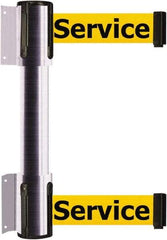 Tensator - 16.64" High x 156" Long x 3" Wide Barrier Dual Line Wall Mount - Steel, Satin Chrome Finish, Satin Chrome, Use with 898 Wall Receiver - Americas Industrial Supply