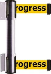 Tensator - 16.64" High x 89" Long x 3" Wide Barrier Dual Line Wall Mount - Steel, Satin Chrome Finish, Satin Chrome, Use with 898 Wall Receiver - Americas Industrial Supply