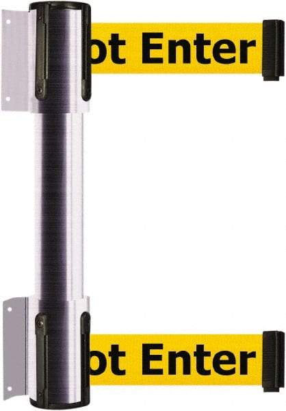 Tensator - 16.64" High x 89" Long x 3" Wide Barrier Dual Line Wall Mount - Steel, Satin Chrome Finish, Satin Chrome, Use with 898 Wall Receiver - Americas Industrial Supply