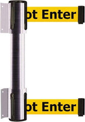 Tensator - 16.64" High x 156" Long x 3" Wide Barrier Dual Line Wall Mount - Steel, Satin Chrome Finish, Satin Chrome, Use with 898 Wall Receiver - Americas Industrial Supply