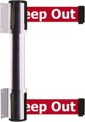 Tensator - 16.64" High x 156" Long x 3" Wide Barrier Dual Line Wall Mount - Steel, Satin Chrome Finish, Satin Chrome, Use with 898 Wall Receiver - Americas Industrial Supply