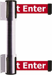 Tensator - 16.64" High x 89" Long x 3" Wide Barrier Dual Line Wall Mount - Steel, Satin Chrome Finish, Satin Chrome, Use with 898 Wall Receiver - Americas Industrial Supply
