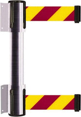 Tensator - 16.64" High x 156" Long x 3" Wide Barrier Dual Line Wall Mount - Steel, Satin Chrome Finish, Satin Chrome, Use with 898 Wall Receiver - Americas Industrial Supply