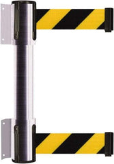 Tensator - 16.64" High x 156" Long x 3" Wide Barrier Dual Line Wall Mount - Steel, Satin Chrome Finish, Satin Chrome, Use with 898 Wall Receiver - Americas Industrial Supply