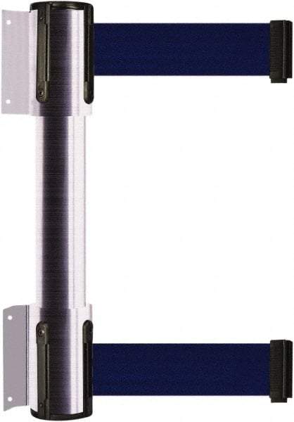 Tensator - 16.64" High x 156" Long x 3" Wide Barrier Dual Line Wall Mount - Steel, Satin Chrome Finish, Satin Chrome, Use with 898 Wall Receiver - Americas Industrial Supply