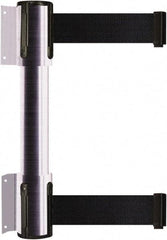 Tensator - 16.64" High x 89" Long x 3" Wide Barrier Dual Line Wall Mount - Steel, Satin Chrome Finish, Satin Chrome, Use with 898 Wall Receiver - Americas Industrial Supply