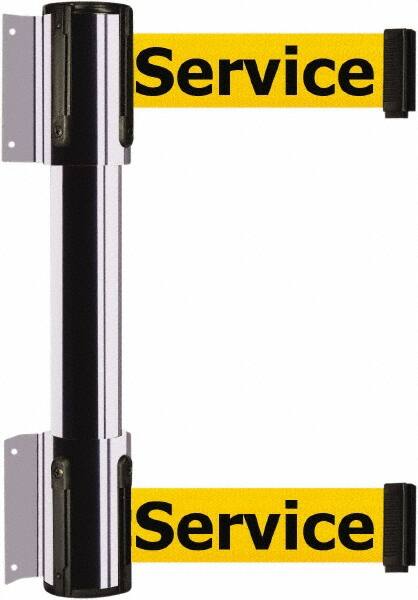 Tensator - 16.64" High x 89" Long x 3" Wide Barrier Dual Line Wall Mount - Steel, Polished Chrome Finish, Polished Chrome, Use with 898 Wall Receiver - Americas Industrial Supply