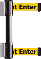 Tensator - 16.64" High x 89" Long x 3" Wide Barrier Dual Line Wall Mount - Steel, Polished Chrome Finish, Polished Chrome, Use with 898 Wall Receiver - Americas Industrial Supply