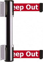 Tensator - 16.64" High x 89" Long x 3" Wide Barrier Dual Line Wall Mount - Steel, Polished Chrome Finish, Polished Chrome, Use with 898 Wall Receiver - Americas Industrial Supply
