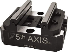5th Axis - 125mm Jaw Width, 74mm High x 125mm Long x 125mm Wide Vise - For Use with 5 Axis Workholding Systems - Americas Industrial Supply