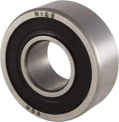 Nice - 3/8" Bore Diam, 29/32" OD, Double Seal Precision Ground Radial Ball Bearing - 5/16" Wide, 1 Row, Round Bore, 300 Lb Static Capacity, 698 Lb Dynamic Capacity - Americas Industrial Supply