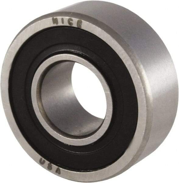 Nice - 7/16" Bore Diam, 29/32" OD, Double Seal Precision Ground Radial Ball Bearing - 5/16" Wide, 1 Row, Round Bore, 300 Lb Static Capacity, 698 Lb Dynamic Capacity - Americas Industrial Supply