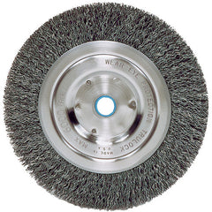 Vortec Pro 6″ Crimped Wire Wheel, .014″ Steel Fill, Narrow Face, 5/8″-1/2″ Arbor Hole - Americas Industrial Supply
