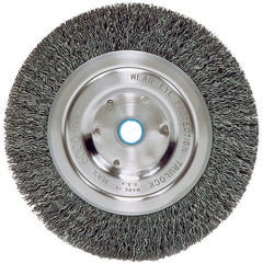 Vortec Pro 6″ Crimped Wire Wheel, .014″ Steel Fill, Medium Face, 5/8″-1/2″ Arbor Hole - Americas Industrial Supply