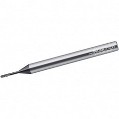Walter-Prototyp - 2mm Diam, 2mm LOC, 2 Flute Solid Carbide Ball End Mill - Uncoated, Single End, 60mm OAL, 3mm Shank Diam, Spiral Flute - Americas Industrial Supply