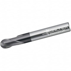 Walter-Prototyp - 3mm Diam, 3mm LOC, 2 Flute Solid Carbide Ball End Mill - TiAlN Finish, Single End, 57mm OAL, 6mm Shank Diam, Spiral Flute - Americas Industrial Supply