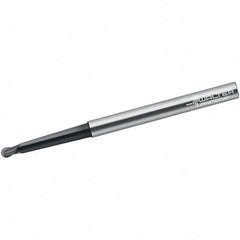 Walter-Prototyp - 1mm Diam, 1mm LOC, 2 Flute Solid Carbide Ball End Mill - TiAlN Finish, Single End, 80mm OAL, 6mm Shank Diam, Spiral Flute - Americas Industrial Supply