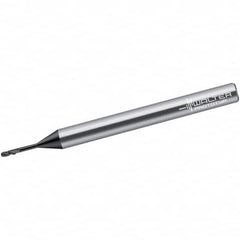 Walter-Prototyp - 0.6mm Diam, 0.6mm LOC, 2 Flute Solid Carbide Ball End Mill - Diamond Finish, Single End, 38mm OAL, 3mm Shank Diam, Spiral Flute - Americas Industrial Supply