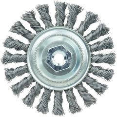 Vortec Pro 4″ Knot Wire Wheel, Standard Twist, .014″ Steel Fill, M10x1.25 Nut - Americas Industrial Supply