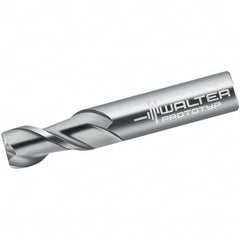 Walter-Prototyp - 1/2", 25.4mm LOC, 1/2" Shank Diam, 3-1/2" OAL, 2 Flute, Solid Carbide Square End Mill - Single End, Uncoated, Spiral Flute, 45° Helix, Centercutting, Right Hand Cut, Right Hand Flute - Americas Industrial Supply