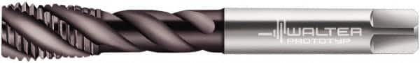 Walter-Prototyp - M12x1.50 Metric Fine 4 Flute 6HX Modified Bottoming Spiral Flute Tap - Powdered Metal, Hardlube Finish, 100mm OAL, Right Hand Flute, Right Hand Thread, Series EP2156302 - Americas Industrial Supply