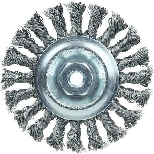 Vortec Pro 4″ Knot Wire Wheel, Standard Twist, .014″ Steel Fill, M14 × 2.0 Nut - Americas Industrial Supply