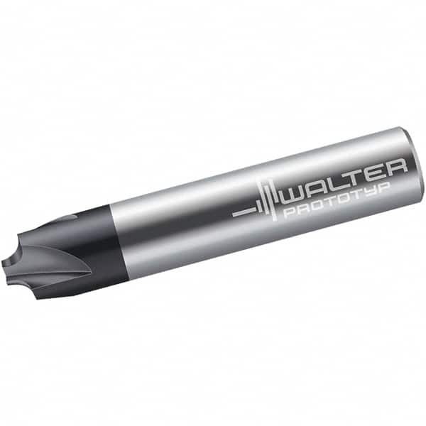 Walter-Prototyp - 1/32" Radius, 1/4" Mill Diam, 3 Flute Solid Carbide Corner Rounding End Mill - Single End, TiAlN Finish, 2-1/2" OAL, 1/4" Shank Diam - Americas Industrial Supply