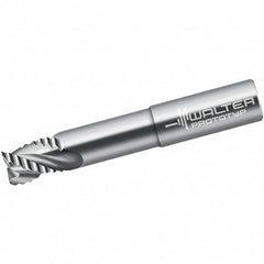 Walter-Prototyp - 6mm Diam, 10mm LOC, 3 Flute Solid Carbide Roughing Square End Mill - Uncoated, 63mm OAL, 8mm Shank Diam, Single End, Extended Reach, Centercutting, 40° Helix - Americas Industrial Supply