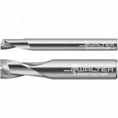 Walter-Prototyp - 12mm, 22mm LOC, 12mm Shank Diam, 83mm OAL, 2 Flute, Solid Carbide Square End Mill - Single End, Uncoated, Spiral Flute, 30° Helix, Centercutting, Right Hand Cut, Right Hand Flute - Americas Industrial Supply