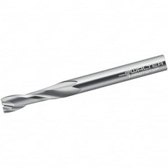 Walter-Prototyp - 8mm, 28mm LOC, 8mm Shank Diam, 80mm OAL, 2 Flute, Solid Carbide Square End Mill - Single End, Uncoated, Spiral Flute, 25° Helix, Centercutting, Right Hand Cut, Right Hand Flute - Americas Industrial Supply