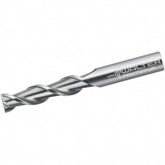 Walter-Prototyp - 8mm, 45mm LOC, 8mm Shank Diam, 97mm OAL, 2 Flute, Solid Carbide Square End Mill - Single End, Uncoated, Spiral Flute, 45° Helix, Centercutting, Right Hand Cut, Right Hand Flute - Americas Industrial Supply