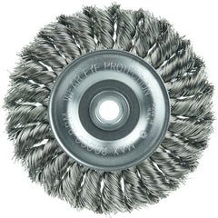 Vortec Pro 4″ Knot Wire Wheel, Standard Twist, .014″ Steel Fill, 1/2″-3/8″ Arbor Hole - Americas Industrial Supply
