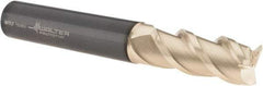 Walter-Prototyp - 1/2", 27.41mm LOC, 1/2" Shank Diam, 3-1/2" OAL, 3 Flute, Solid Carbide Square End Mill - Single End, TiAlN/ZrN Finish, Spiral Flute, 45° Helix, Centercutting, Right Hand Cut, Right Hand Flute - Americas Industrial Supply