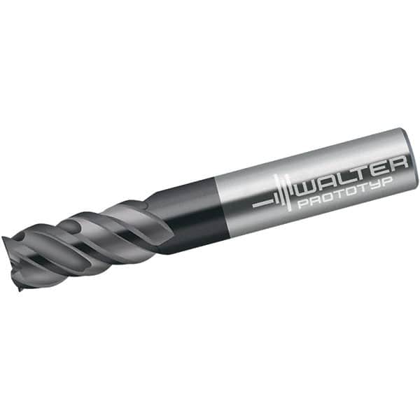 Walter-Titex - 1/2", 1" LOC, 1/2" Shank Diam, 3-1/2" OAL, 4 Flute, Solid Carbide Square End Mill - Single End, TiAlN Finish, Spiral Flute, 50° Helix, Centercutting, Right Hand Cut, Right Hand Flute - Americas Industrial Supply