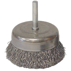 Vortec Pro 3″ Crimped Wire Cup Brush, .014″ Steel Fill, 1/4″ Stem - Americas Industrial Supply